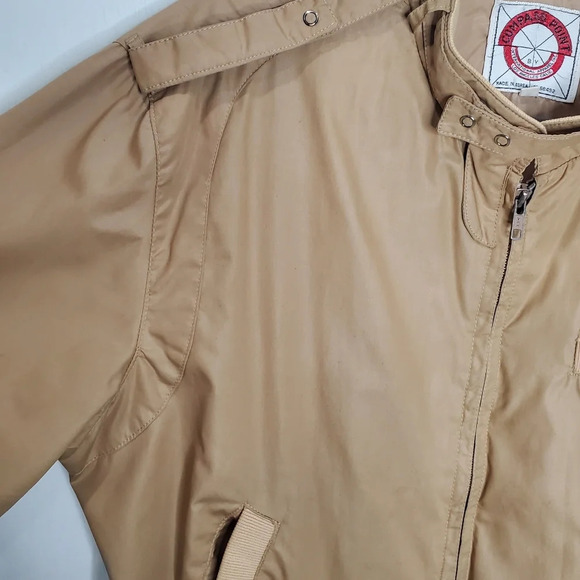 Vintage Compass Point Las Angeles Members Only Bomber Tan Jacket Sz XL - Picture 5 of 9